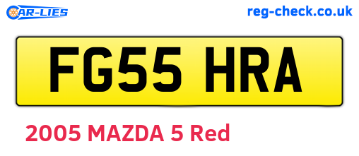 FG55HRA are the vehicle registration plates.
