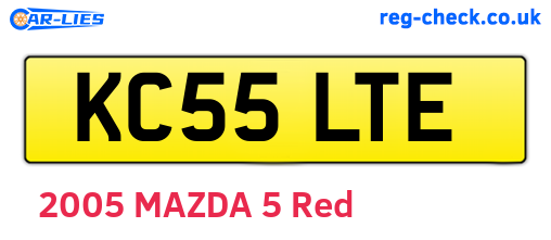 KC55LTE are the vehicle registration plates.