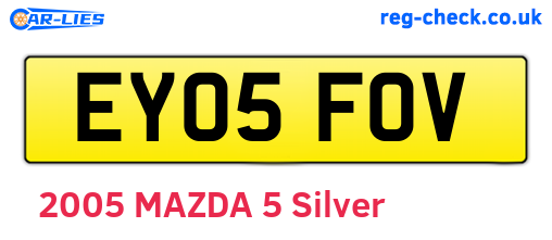 EY05FOV are the vehicle registration plates.