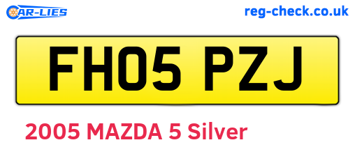 FH05PZJ are the vehicle registration plates.