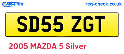 SD55ZGT are the vehicle registration plates.