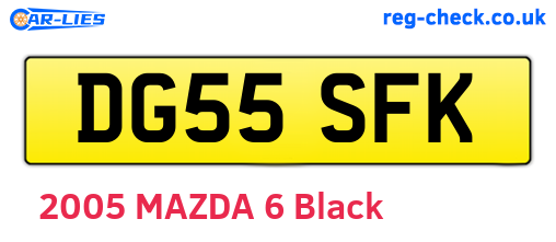 DG55SFK are the vehicle registration plates.