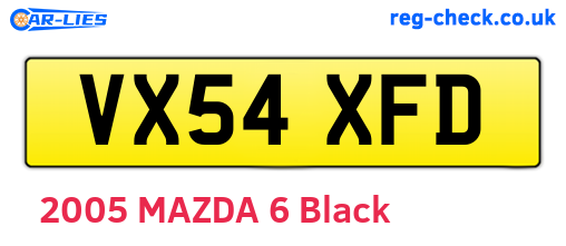 VX54XFD are the vehicle registration plates.