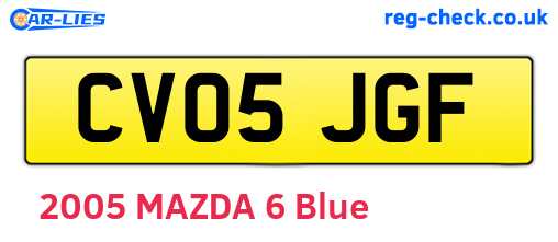 CV05JGF are the vehicle registration plates.
