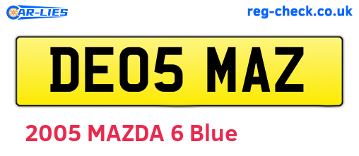 DE05MAZ are the vehicle registration plates.