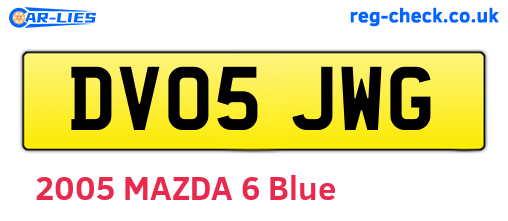 DV05JWG are the vehicle registration plates.