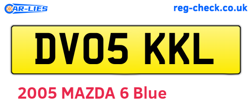 DV05KKL are the vehicle registration plates.