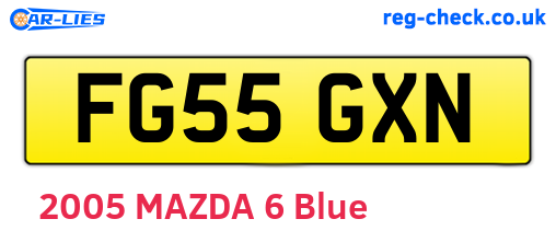 FG55GXN are the vehicle registration plates.