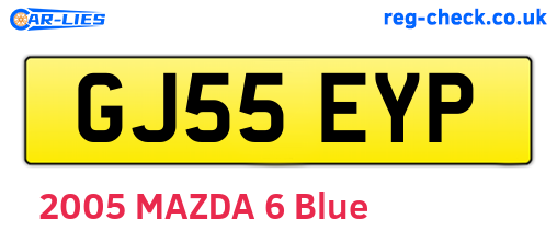 GJ55EYP are the vehicle registration plates.