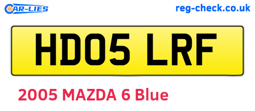 HD05LRF are the vehicle registration plates.