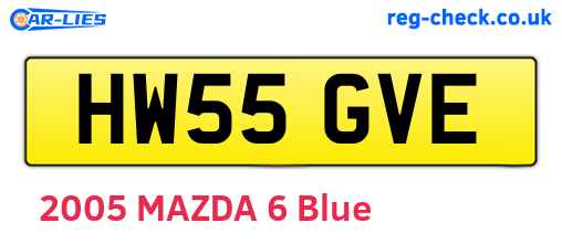 HW55GVE are the vehicle registration plates.