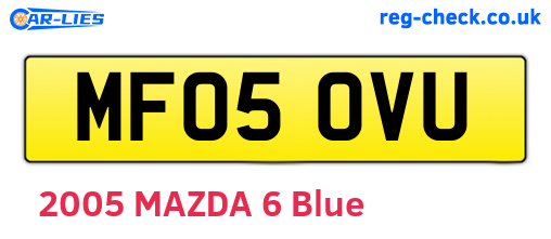 MF05OVU are the vehicle registration plates.