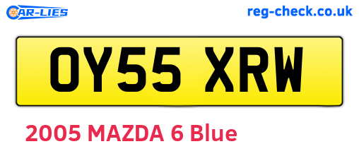 OY55XRW are the vehicle registration plates.