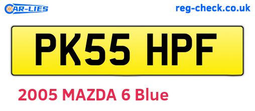 PK55HPF are the vehicle registration plates.