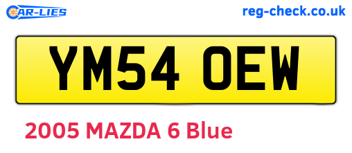 YM54OEW are the vehicle registration plates.