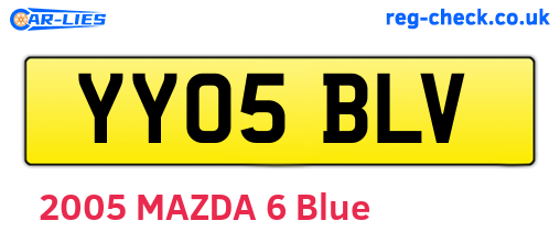 YY05BLV are the vehicle registration plates.