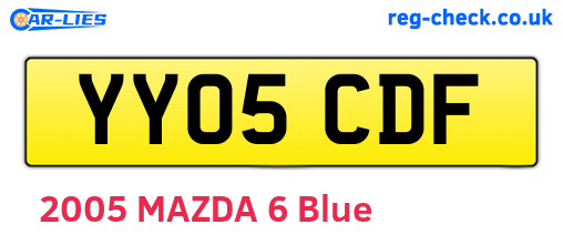 YY05CDF are the vehicle registration plates.