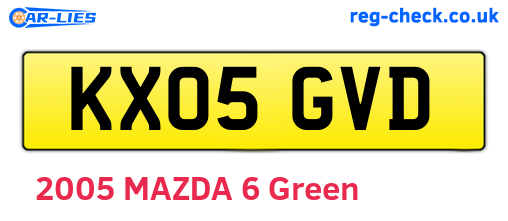KX05GVD are the vehicle registration plates.