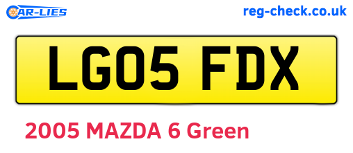 LG05FDX are the vehicle registration plates.