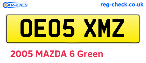 OE05XMZ are the vehicle registration plates.