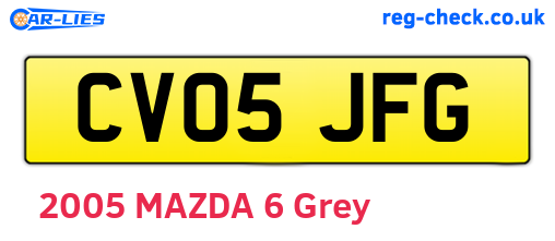CV05JFG are the vehicle registration plates.