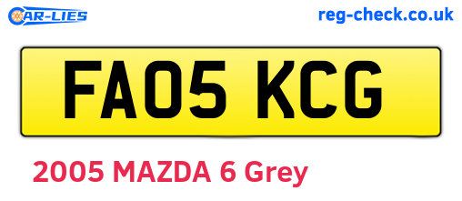 FA05KCG are the vehicle registration plates.