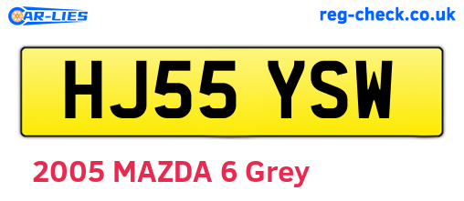 HJ55YSW are the vehicle registration plates.