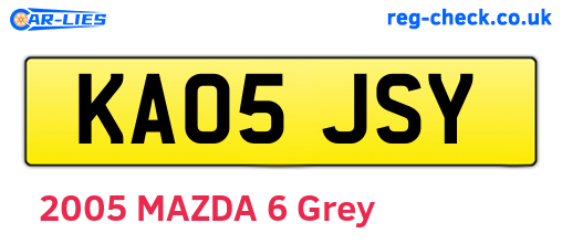 KA05JSY are the vehicle registration plates.