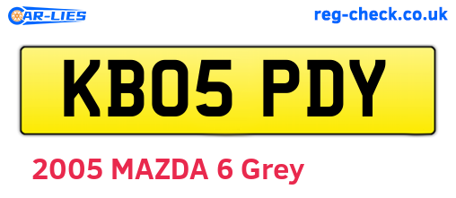 KB05PDY are the vehicle registration plates.