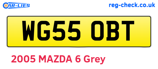 WG55OBT are the vehicle registration plates.