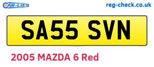 SA55SVN are the vehicle registration plates.