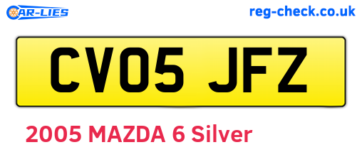 CV05JFZ are the vehicle registration plates.
