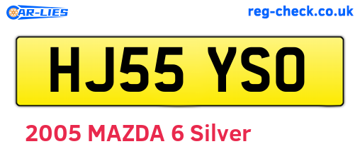 HJ55YSO are the vehicle registration plates.