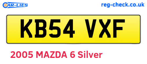 KB54VXF are the vehicle registration plates.