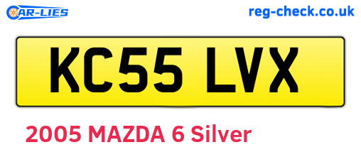 KC55LVX are the vehicle registration plates.