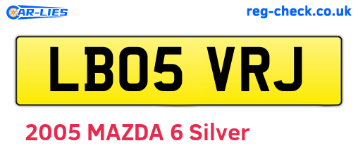 LB05VRJ are the vehicle registration plates.