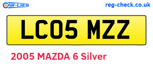 LC05MZZ are the vehicle registration plates.