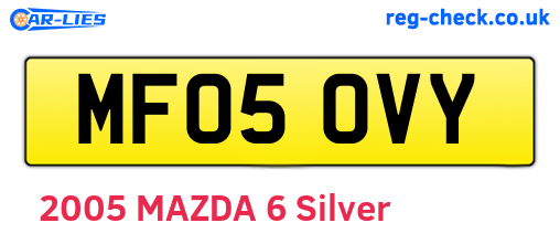 MF05OVY are the vehicle registration plates.