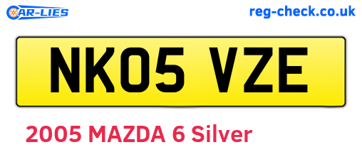 NK05VZE are the vehicle registration plates.