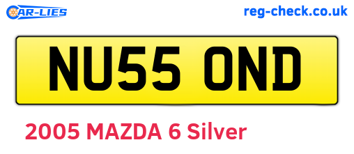 NU55OND are the vehicle registration plates.