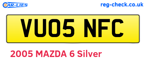 VU05NFC are the vehicle registration plates.
