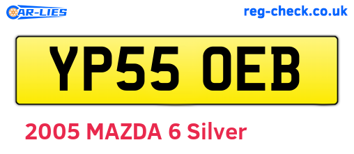 YP55OEB are the vehicle registration plates.