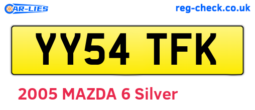 YY54TFK are the vehicle registration plates.
