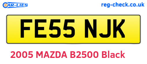 FE55NJK are the vehicle registration plates.