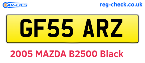 GF55ARZ are the vehicle registration plates.
