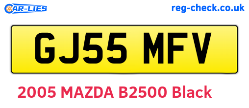 GJ55MFV are the vehicle registration plates.