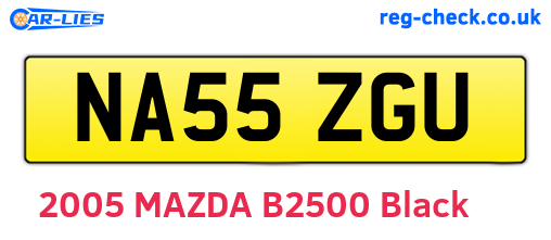 NA55ZGU are the vehicle registration plates.