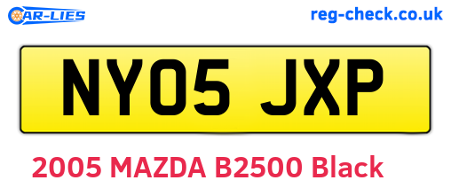 NY05JXP are the vehicle registration plates.
