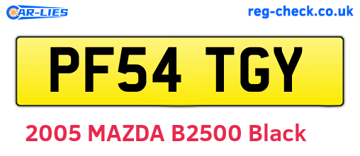 PF54TGY are the vehicle registration plates.