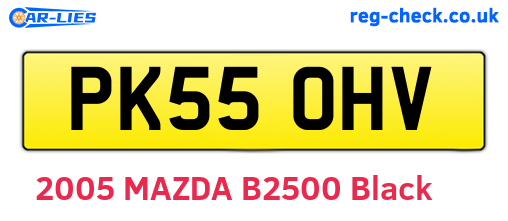 PK55OHV are the vehicle registration plates.